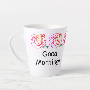 Modern Roses Personalized Latte Mug