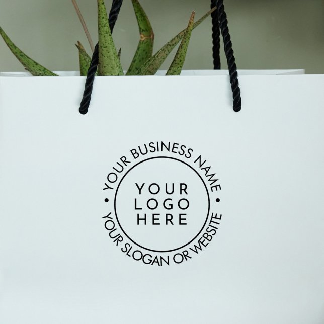 Modern Round Business Custom Logo Website Rubber Stamp (Large  XXL Modern Round Business Custom Logo Website Rubber Stamp)