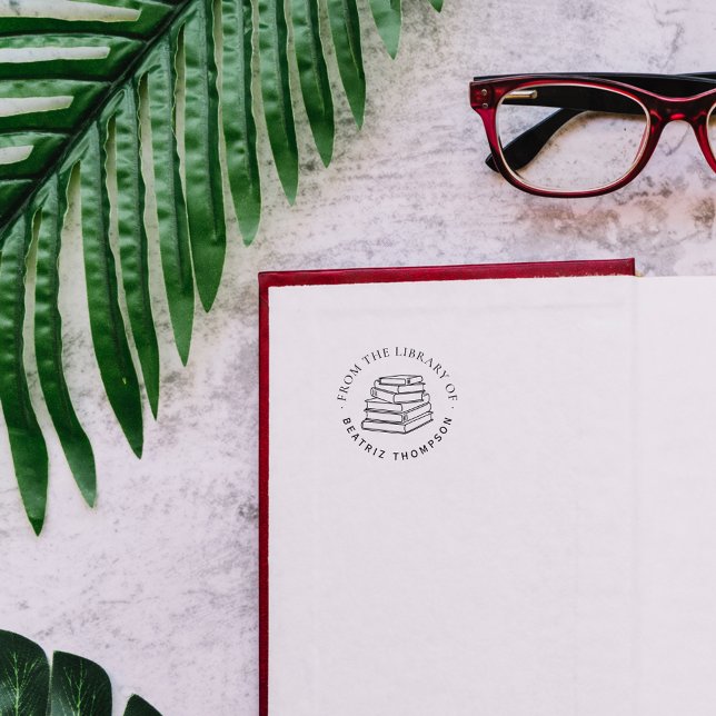 Modern Round Custom Book From The Library of Self- Self-inking Stamp (Creator Uploaded)