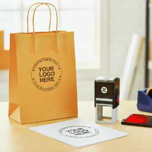 Modern Round Logo Stamp. Custom Business Text Seal Self-inking Stamp