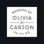 Modern Round Personalized Wedding Monogram Rubber Stamp<br><div class="desc">Elegant wedding rubber stamp design features a modern stylish round-shaped "wedding of" custom monogram of the bride and groom names in chic striped text with an ampersand and wedding date.</div>