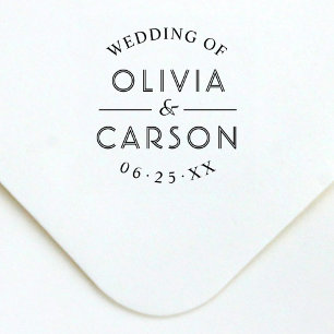 Modern Round Personalized Wedding Monogram Self-inking Stamp