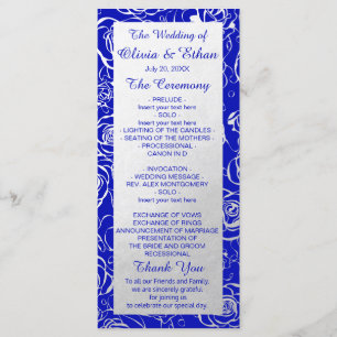 Modern Royal Blue and Silver Foil Floral Program