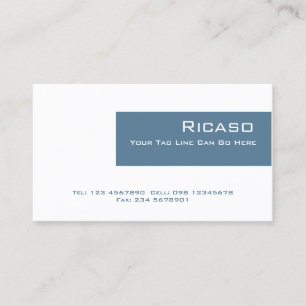 Modern Royal Blue and White Business Card