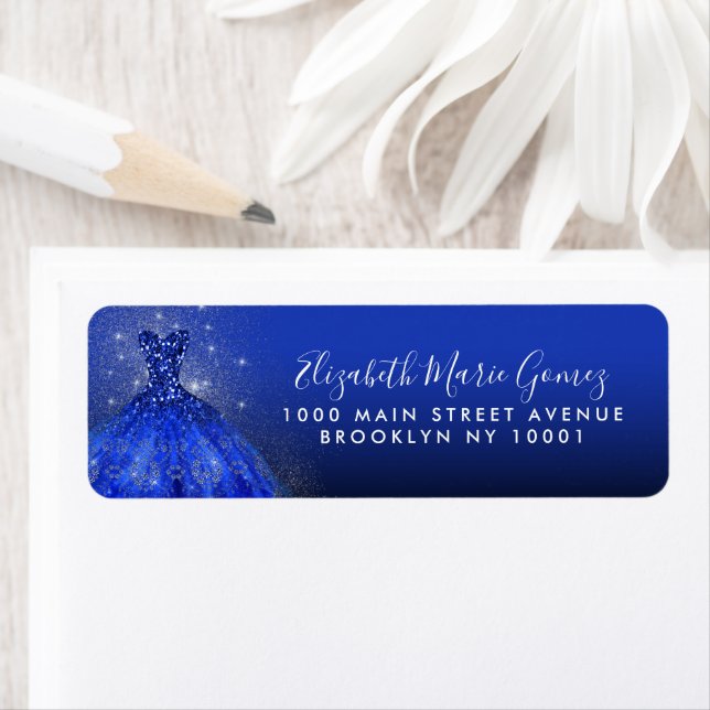 Modern Royal Blue Gold Glitter Gown Quinceanera (Insitu)