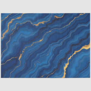 Modern Royal Blue Gold Marble Collection Tissue Paper