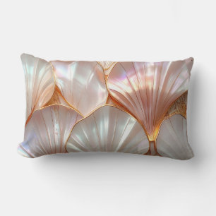 Modern Royal Mother of Pearl & Rose Gold MosPillow Lumbar Pillow
