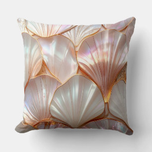 Modern Royal Mother of Pearl & Rose Gold Pillow