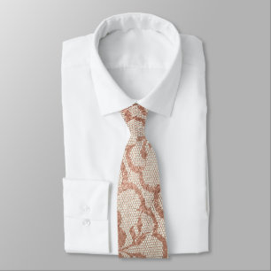 Modern Royal Pink Rose Gold Powder Lace Mint Tie