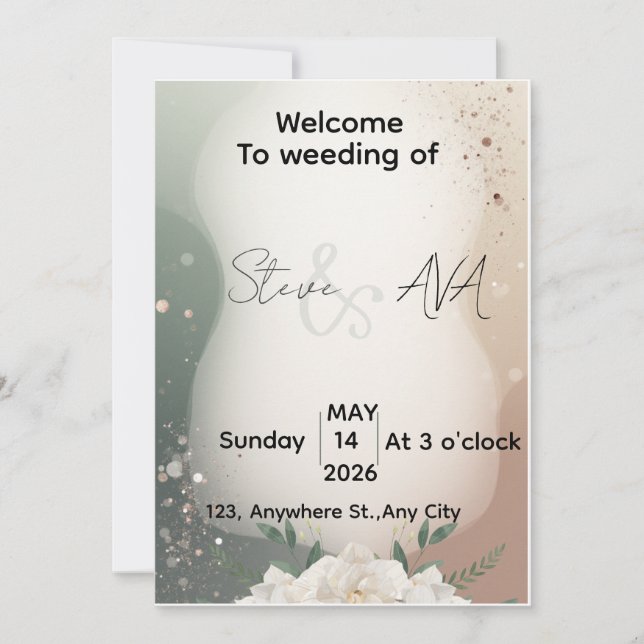 Modern Royal Wedding Invitation  Luxury Elegant D (Devant)