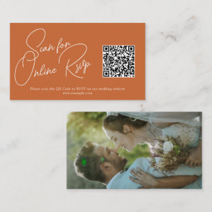 Modern RSVP card featuring photo and QR code