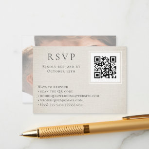 Modern RSVP Online QR Code Photo Enclosure Card