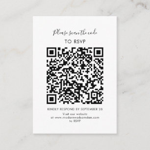 Modern RSVP QR Code Enclosure Card
