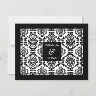 MODERN RSVP REPLY CARD :: damask colours 10