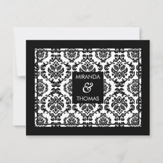 MODERN RSVP REPLY CARD :: damask colours 10