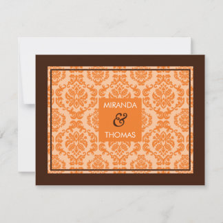 MODERN RSVP REPLY CARD :: damask colours 8