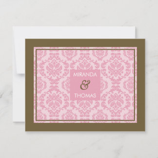 MODERN RSVP REPLY CARD :: damask colours 9B