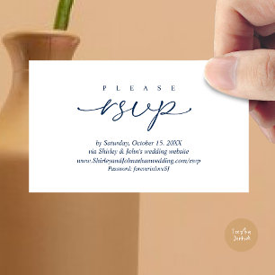 Modern RSVP Wedding Invitation, via Website Enclosure Card