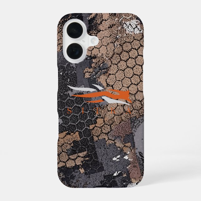 Modern Rugged Hunting Camo Geometric Pattern dad iPhone 16 Case (Back)
