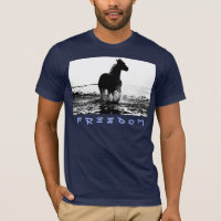 Modern Running Horse Pop Art Navy Blue Men's