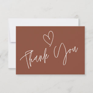 Modern Rust Bridal Shower Thank You Card
