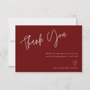 Modern Rust Bridal Shower Thank You Card