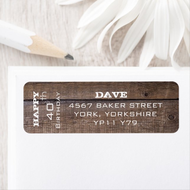 Modern Rustic 40th Birthday Adresse de retour (En situation)