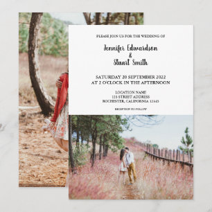 Modern rustic add your own photos Wedding Invitation