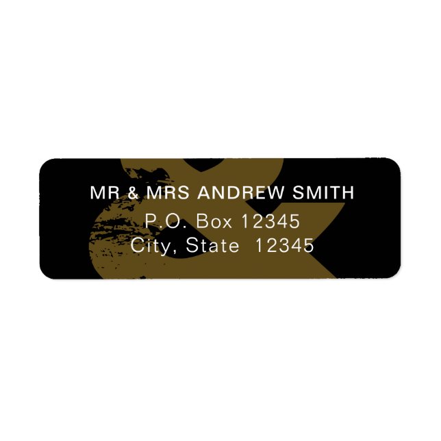 Modern Rustic Ampersand Return Address Labels (Front)