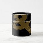 Modern Rustic Ampersand Wedding Mug<br><div class="desc">Modern rustic typographic ampersand wedding mug. Bride and groom with right aligned wedding date and location. Large rustic ampersand in muted gold and black background. To adjust the layout, click Personalize It Further, then Edit Text and click and drag sections to desired locations. Use Cntrl to select and move multiple...</div>