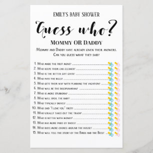 Modern Rustic Baby Shower Game PRINTED