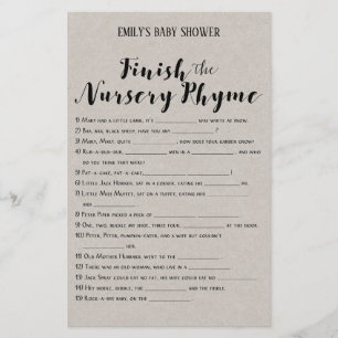 Modern Rustic Baby Shower Game PRINTED