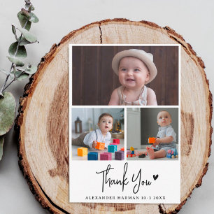 Modern & Rustic Baby Shower Thank You Photo Card