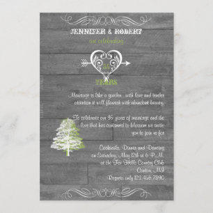 Modern Rustic Barn Wood Anniversary Invitation