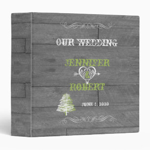 Modern Rustic Barn Wood Wedding Album Binder