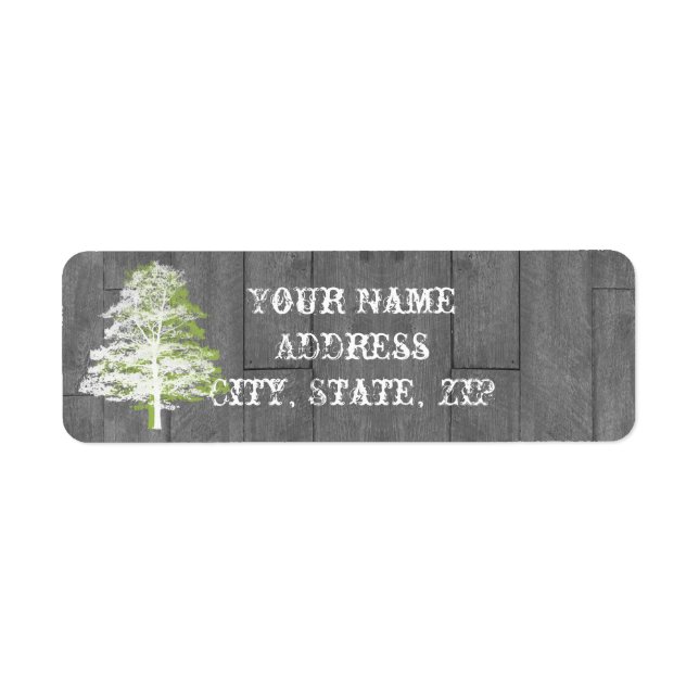 Modern Rustic Barn Wood Wedding Return Address (Front)