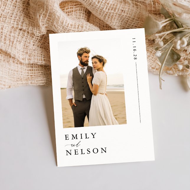 Modern Rustic Beach Destination Photo Wedding Invitation (Creator Uploaded)
