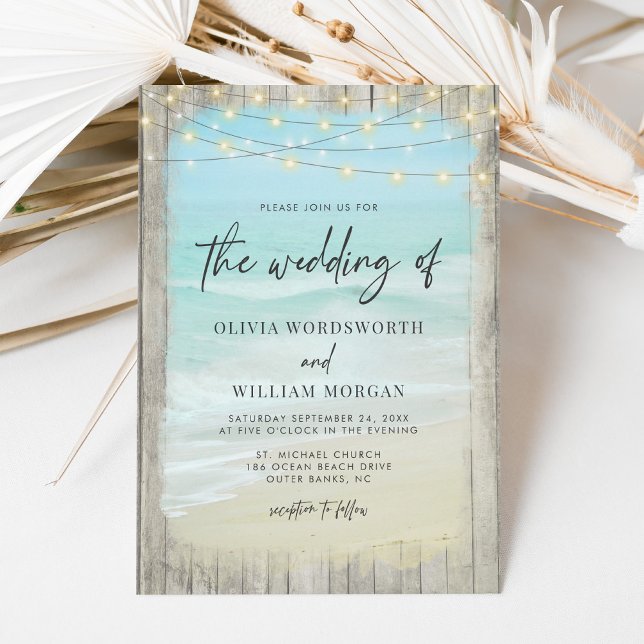 Modern Rustic Beach Destination Wedding Invitation (Creator Uploaded)