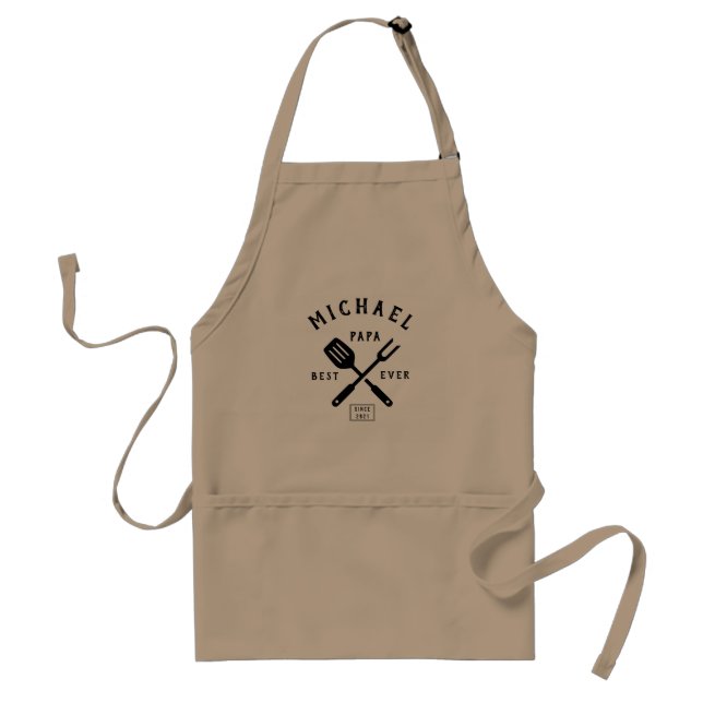 Modern Rustic BEST PAPA EVER Father's Day Standard Apron (Front)