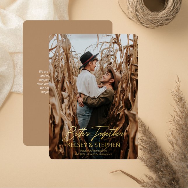 Modern Rustic Better Together Photo Engagement  (Creator Uploaded)