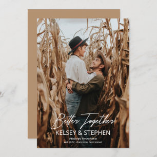 Modern Rustic Better Together Photo Engagement Ann Announcement