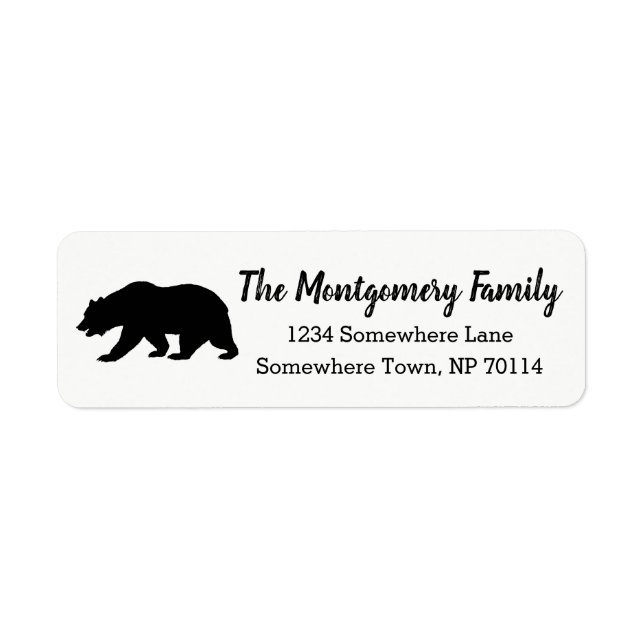 Modern Rustic Black Bear & Family Name (Front)