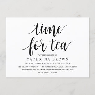 Modern Rustic, Black script, Bridal Shower Invitation