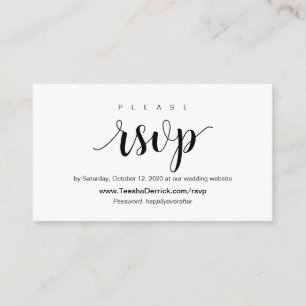 Modern Rustic, Black Script, online RSVP Enclosure