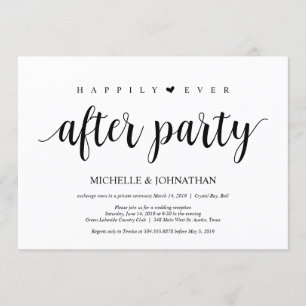 Modern Rustic, Black script, Wedding Elopement Invitation