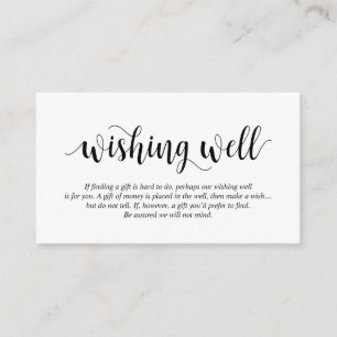 Modern Rustic, Black Script, Wedding Wishing Well Enclosure Card