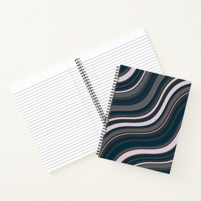 Modern  Rustic Blue & Grey  Notebook (Inside)