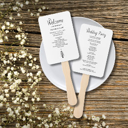 Modern Rustic Boho Casual Wedding Ceremony Hand Fan