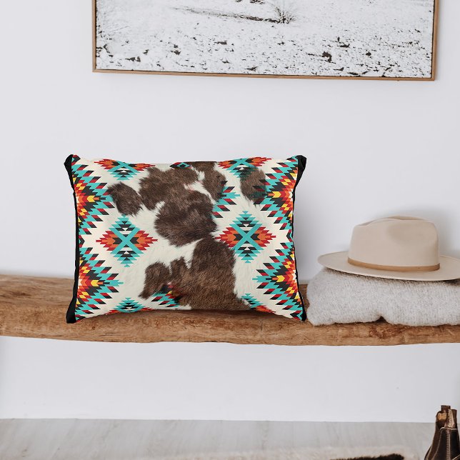 Modern Rustic Boho Southwestern Cowhide   Accent Pillow (Creator Uploaded)