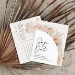 Modern rustic botanical elegant pampas grass announcement postcard<br><div class="desc">Modern barn farmhouse rustic botanical bohemian natural terracotta pampas grass stylish wedding save the date invitation.</div>